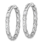 14K White Gold 8 5/8 ct Lab-Created Diamond VS+ F+ Oval-Cut In-and-Out Hoop Earrings