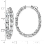 14K White Gold 8 5/8 ct Lab-Created Diamond VS+ F+ Oval-Cut In-and-Out Hoop Earrings