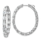 14K White Gold 8 5/8 ct Lab-Created Diamond VS/SI+ G+ Oval-Cut In-and-Out Hoop Earrings