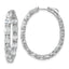 14K White Gold 8 5/8 ct Lab-Created Diamond VS+ F+ Oval-Cut In-and-Out Hoop Earrings