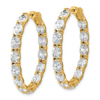 14K Yellow Gold 8 5/8 ct Lab-Created Diamond VS+ F+ Oval-Cut In-and-Out Hoop Earrings