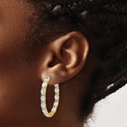 14K Yellow Gold 8 5/8 ct Lab-Created Diamond VS/SI+ G+ Oval-Cut In-and-Out Hoop Earrings