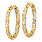 14K Yellow Gold 8 5/8 ct Lab-Created Diamond VS+ F+ Oval-Cut In-and-Out Hoop Earrings