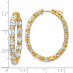 14K Yellow Gold 8 5/8 ct Lab-Created Diamond VS/SI+ G+ Oval-Cut In-and-Out Hoop Earrings