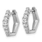 14k White Gold 1/2 carat Lab Grown Diamond VS+ F+ Complete Fashion Hoop Earrings