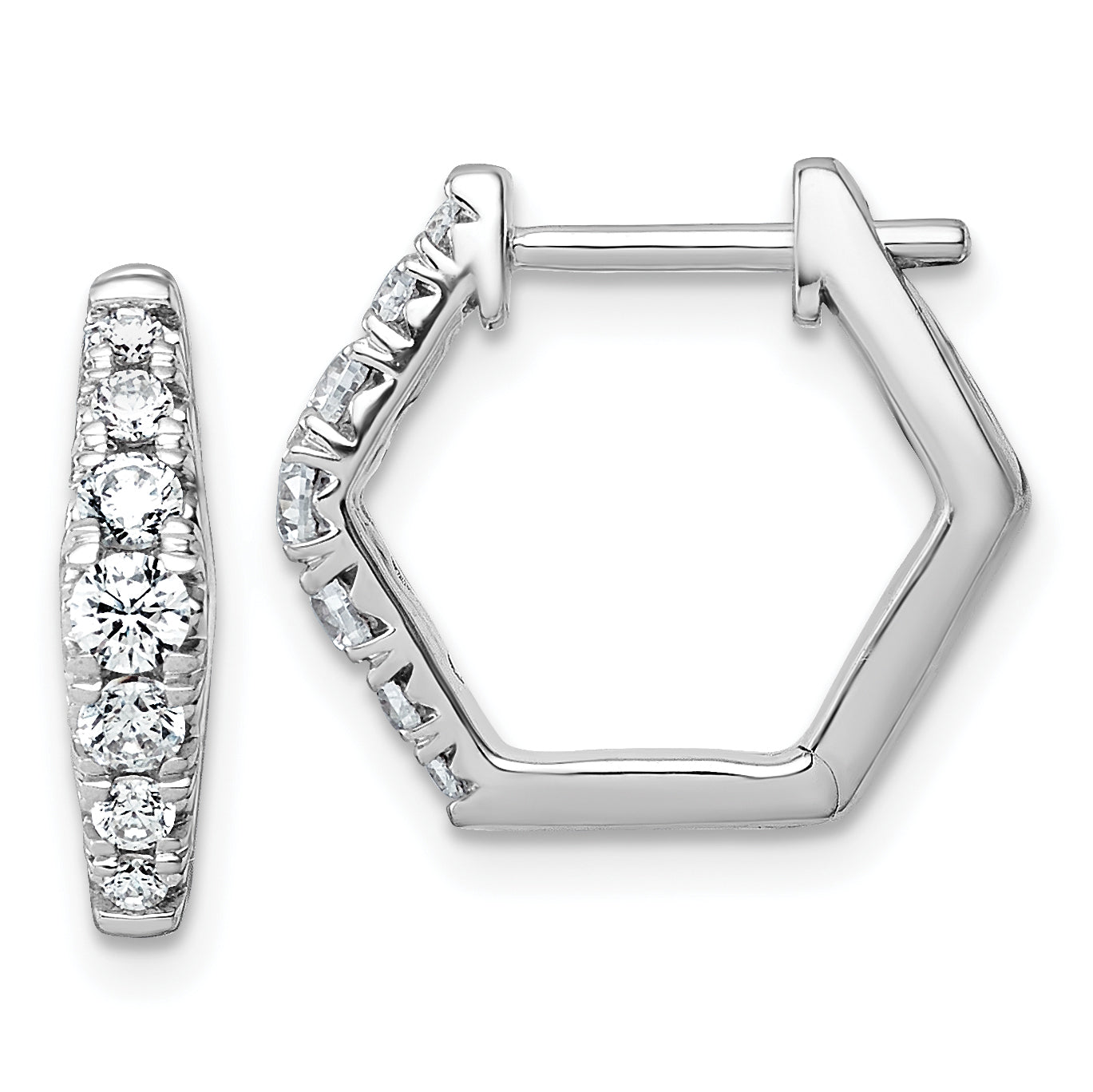 14k White Gold 1/2 carat Lab Grown Diamond VS+ F+ Complete Fashion Hoop Earrings Main image