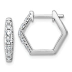 14k White Gold 1/2 carat Lab Grown Diamond VS+ F+ Complete Fashion Hoop Earrings