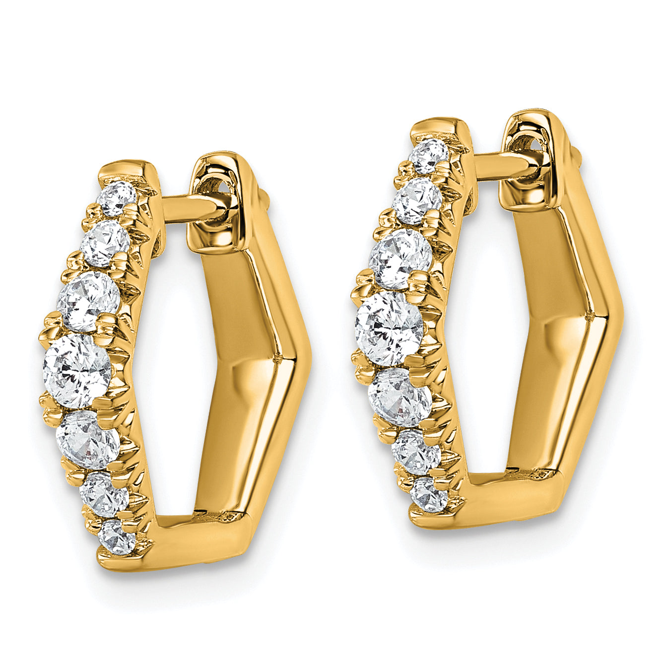 14k 1/2 carat Lab Grown Diamond VS+ F+ Complete Fashion Hoop Earrings Secondary image