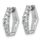 14k White Gold 1 carat Lab Grown Diamond VS+ F+ Complete Fashion Hoop Earrings