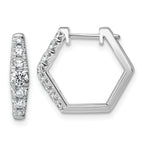 14k White Gold 1 carat Lab Grown Diamond VS+ F+ Complete Fashion Hoop Earrings