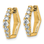 14k 1 carat Lab Grown Diamond VS+ F+ Complete Fashion Hoop Earrings