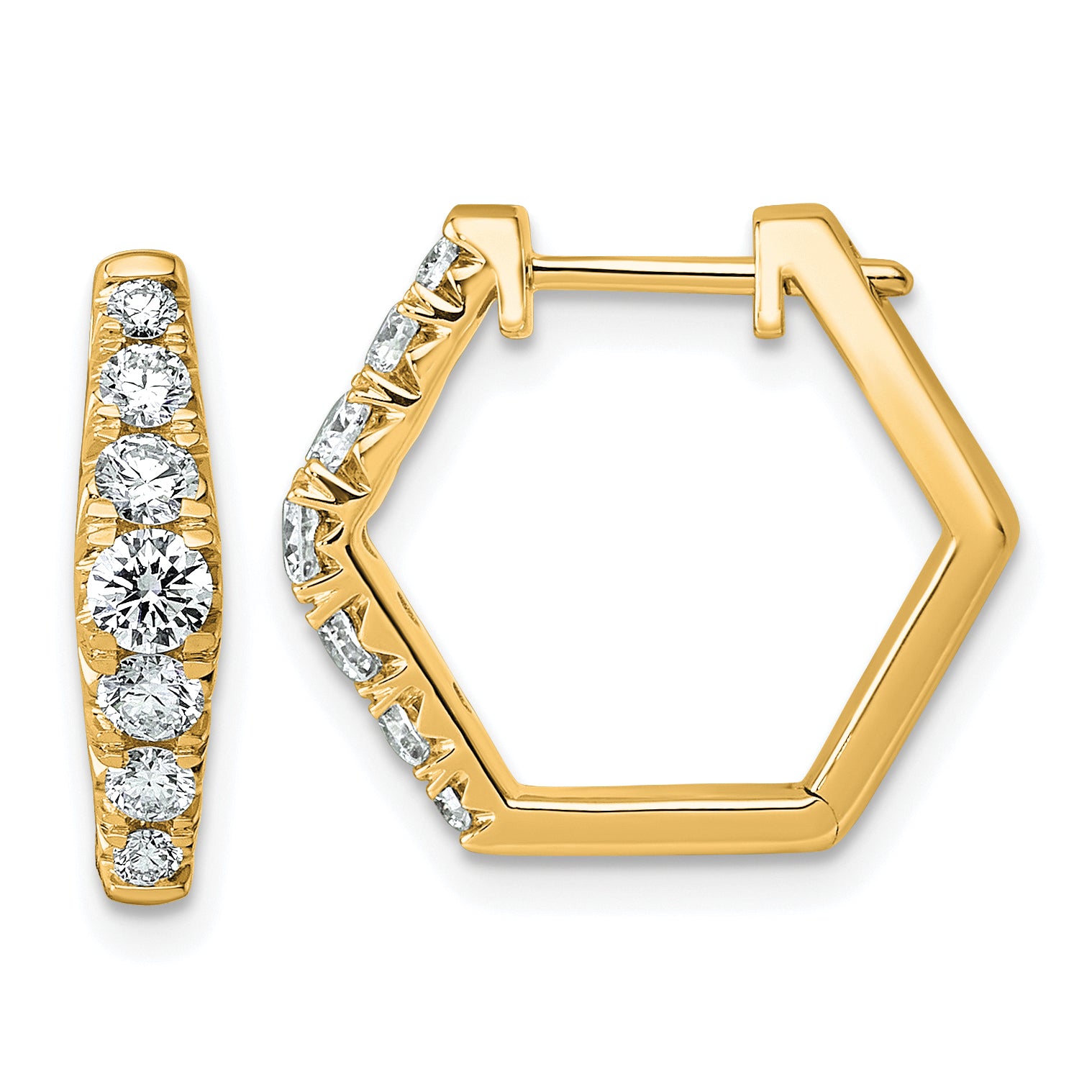 14k 1 carat Lab Grown Diamond VS+ F+ Complete Fashion Hoop Earrings Main image