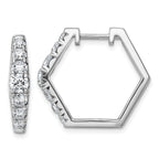 14k White Gold 1 1/2 carat Lab Grown Diamond VS+ F+ Complete Fashion Hoop Earrings