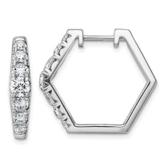 14k White Gold 1 1/2 carat Lab Grown Diamond VS+ F+ Complete Fashion Hoop Earrings