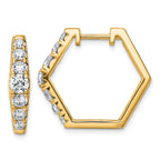 14k 1 1/2 carat Lab Grown Diamond VS+ F+ Complete Fashion Hoop Earrings
