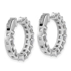 14K White Gold 4 ct Lab-Created Diamond VS+ F+ Princess-Cut In-and-Out Hoop Earrings