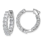 14K White Gold 4 ct Lab-Created Diamond VS+ F+ Princess-Cut In-and-Out Hoop Earrings