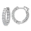 14K White Gold 4 ct Lab-Created Diamond VS/SI+ G+ Princess-Cut In-and-Out Hoop Earrings