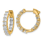 14K Yellow Gold 4 ct Lab-Created Diamond VS/SI+ G+ Princess-Cut In-and-Out Hoop Earrings