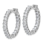 14K White Gold Lab-Created Diamond VS+ F+ Princess-Cut In-and-Out Hoop Earrings
