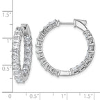 14K White Gold Lab-Created Diamond VS/SI+ G+ Princess-Cut In-and-Out Hoop Earrings