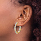 14K Yellow Gold Lab-Created Diamond VS/SI+ G+ Princess-Cut In-and-Out Hoop Earrings