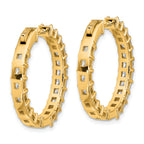 14K Yellow Gold Lab-Created Diamond VS+ F+ Princess-Cut In-and-Out Hoop Earrings
