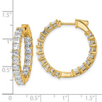 14K Yellow Gold Lab-Created Diamond VS+ F+ Princess-Cut In-and-Out Hoop Earrings