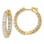 14K Yellow Gold Lab-Created Diamond VS/SI+ G+ Princess-Cut In-and-Out Hoop Earrings