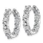 14k White Gold 2 carat Lab Grown Diamond VS+ F+ Complete Hinged In and Out Hoop Earrings
