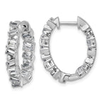 14k White Gold 2 carat Lab Grown Diamond VS+ F+ Complete Hinged In and Out Hoop Earrings