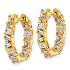 14k 2 carat Lab Grown Diamond VS+ F+ Complete Hinged In and Out Hoop Earrings