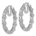 14k White Gold 4 carat Lab Grown Diamond VS+ F+ Complete Fashion Hoop Earrings