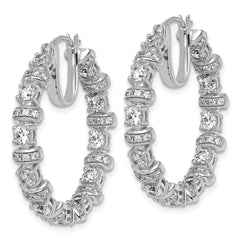 14k White Gold 4 carat Lab Grown Diamond VS+ F+ Complete Fashion Hoop Earrings