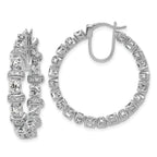 14k White Gold 4 carat Lab Grown Diamond VS+ F+ Complete Fashion Hoop Earrings