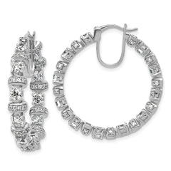 14k White Gold 4 carat Lab Grown Diamond VS+ F+ Complete Fashion Hoop Earrings