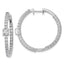 14k White Gold 3 1/8 carat Lab Grown Diamond VS+ F+ Complete Hinged In and Out Hoop Earrings