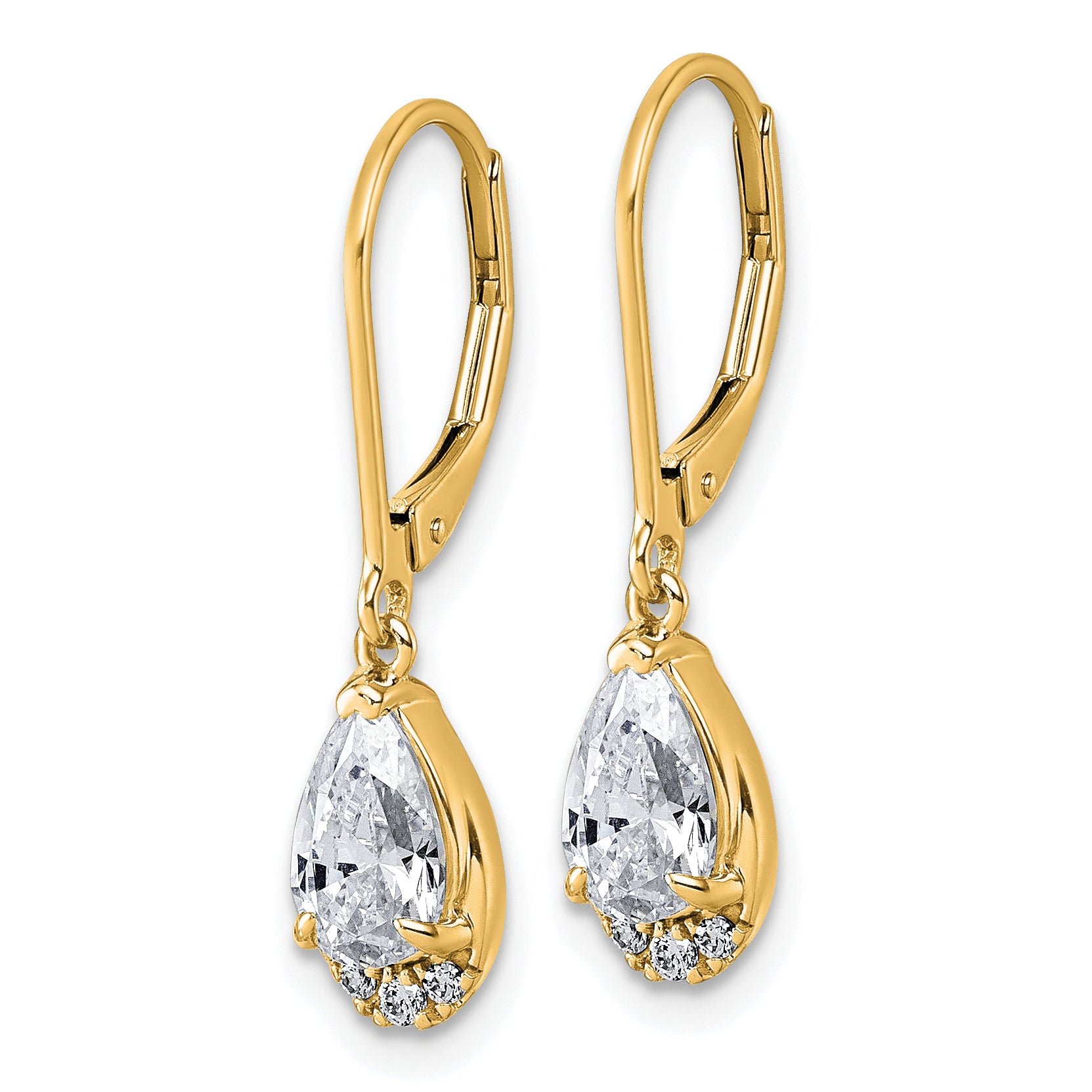 True Origin 14K Yellow Gold 1 3/4 carat Lab Grown Diamond VS+ F+ Complete Leverback Earrings Secondary image