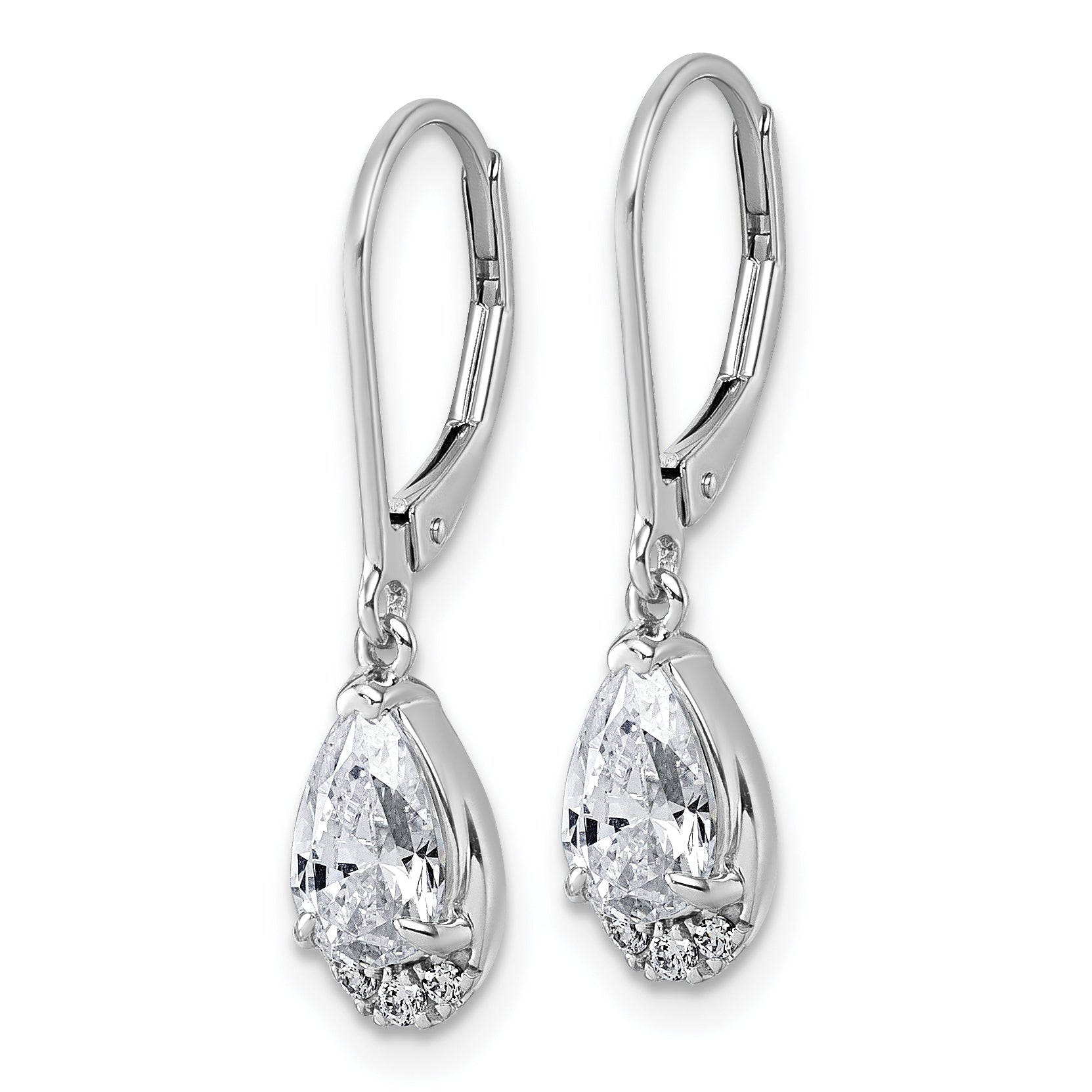 True Origin 14K White Gold 1 3/4 carat Lab Grown Diamond VS+ F+ Complete Leverback Earrings Secondary image