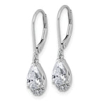 True Origin 14K White Gold 1 3/4 carat Lab Grown Diamond VS+ F+ Complete Leverback Earrings