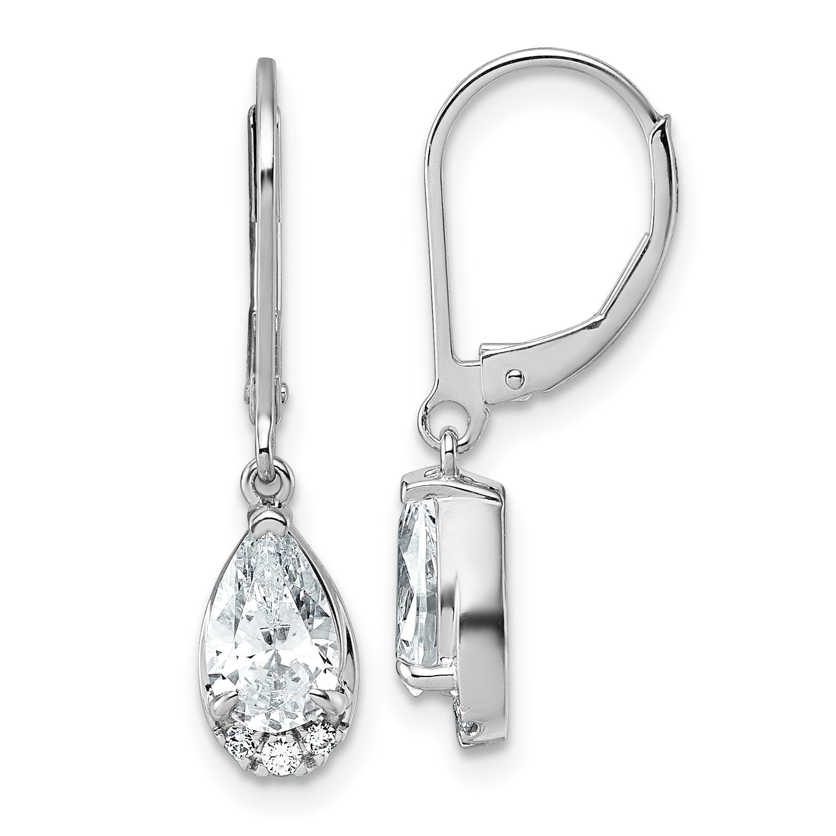 True Origin 14K White Gold 1 3/4 carat Lab Grown Diamond VS+ F+ Complete Leverback Earrings Main image