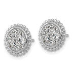 14k White Gold 3/4 carat Lab Grown Diamond VS+F+ Complete Cluster Post Earrings