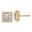 14k 2 1/2 carat Lab Grown Diamond VS+ F+ Complete Princess Halo Post Earrings