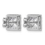 14k White Gold 3 7/8 carat Lab Grown Diamond VS+ F+ Complete Princess Halo Post Earrings