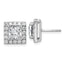 14k White Gold 3 7/8 carat Lab Grown Diamond VS+ F+ Complete Princess Halo Post Earrings