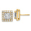 14k 3 7/8 carat Lab Grown Diamond VS+ F+ Complete Princess Halo Post Earrings