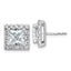 14k White Gold 5 carat Lab Grown Diamond VS+ F+ Complete Princess Halo Post Earrings