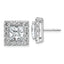 14k White Gold 6 1/2 carat Lab Grown Diamond VS+ F+ Complete Princess Halo Post Earrings