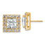 14k 6 1/2 carat Lab Grown Diamond VS+ F+ Complete Princess Halo Post Earrings