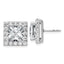 14k White Gold 7 5/8 carat Lab Grown Diamond VS+ F+ Complete Princess Halo Post Earrings